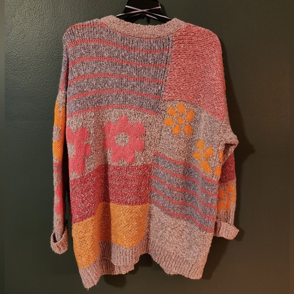 Sincerely Jules Floral Patterned Women's Sweater Size S Oversized - Picture 5 of 5